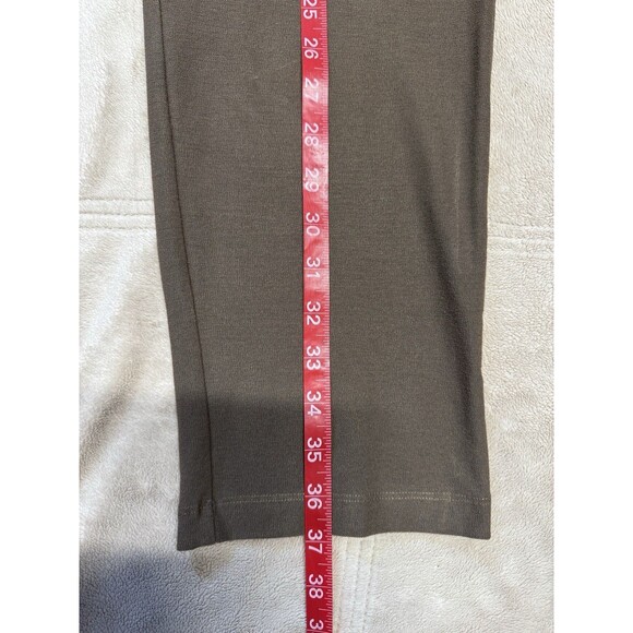 Eileen Fisher Brown Elastic Waist Slim Ankle Straight Fit Crepe Pants Large - Picture 6 of 9